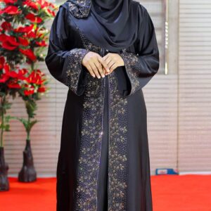 Borkha+Hijab Stylish Dubai Cherry Amazing Premi