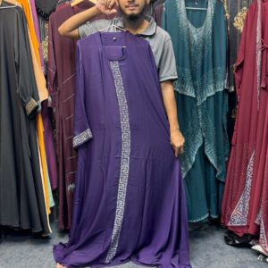 120 Gher Borkha, 90 inch Hijab, Nikab Premium Quality Dubai Cheri borka2401-Light Purple