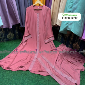 120 Gher Borkha, 90 inch Hijab, Nikab Premium Quality Dubai Cheri borka2401-misty