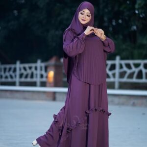 Borkha+Hijab Maisa Premium Quality Dubai Cheriborka2401-09-purple