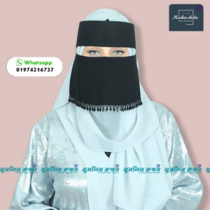 আরাবিয়ান ডিজাইনের কারচুপি নিকাব nikab01 black