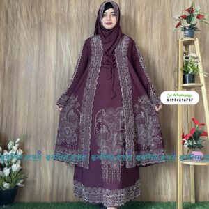 Extra koti, Borkha & Hijab Stylish Les Stone Dubai Chery Borkha 2518
