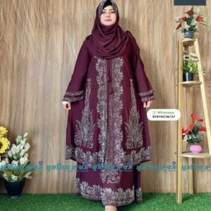 Extra koti, Borkha & Hijab Stylish Les Stone Dubai Chery Borkha 2523