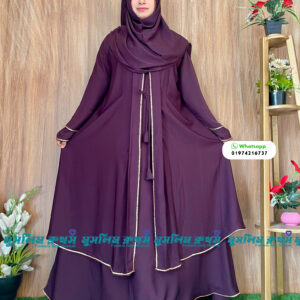 Borkha + Hijab Stylish Stone Borkha Dubai Cherry Borka2511